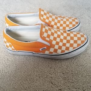 Orange checkered Vans